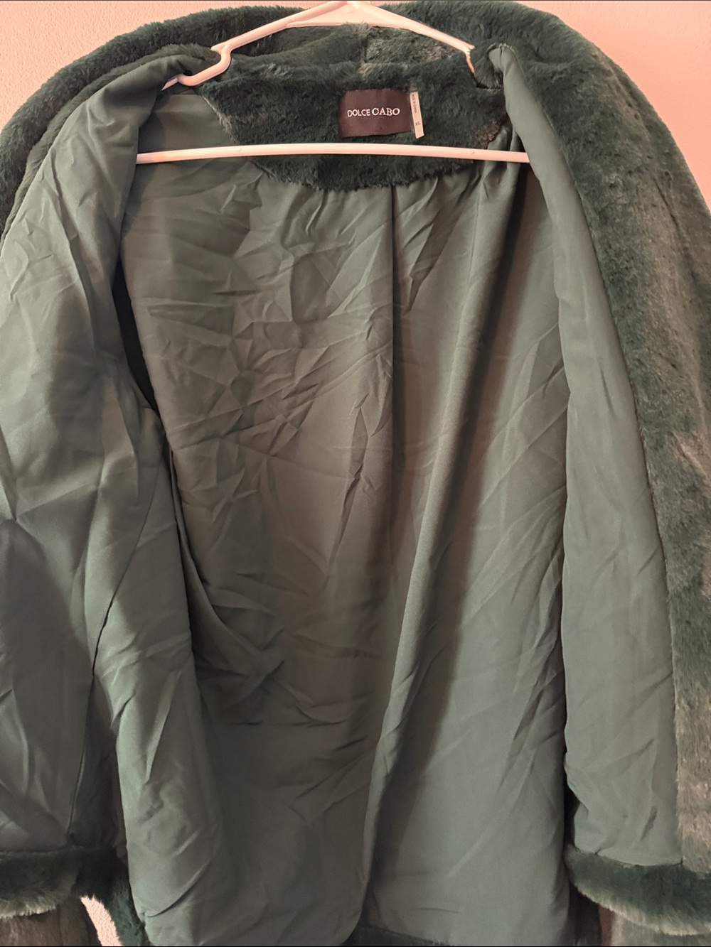 Dolce Cabo Forest Green Faux Fur Teddy Jacket. Beautiful no flaws - Picture 11 of 11